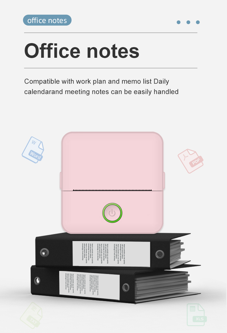 Factory Supply Small Portable Thermal Paper Printer, Inkless Grey Dot Mini Printer